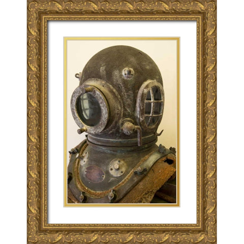 French Polynesia, Rarotonga Antique helmet Gold Ornate Wood Framed Art Print with Double Matting by Kaveney, Wendy