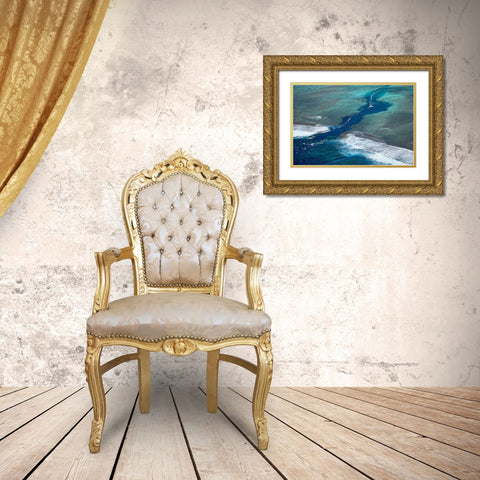 Channel in the reef-Avaavaroa Tapere-by Turoa Beach-Rarotonga-Cook Islands-South Pacific Gold Ornate Wood Framed Art Print with Double Matting by Wall, David