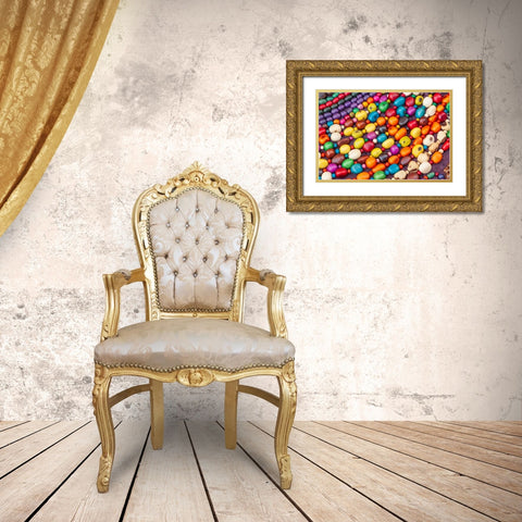 Argentina- Buenos Aires. Colorful beads. Gold Ornate Wood Framed Art Print with Double Matting by Haseltine, Tom