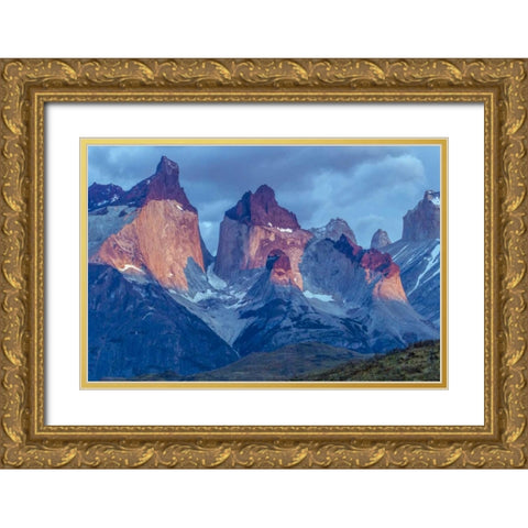 Chile, Torres del Paine NP The Horns mountains Gold Ornate Wood Framed Art Print with Double Matting by Illg, Cathy and Gordon