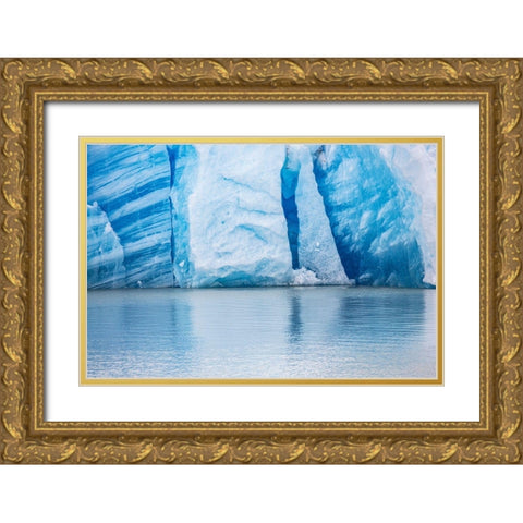 Located within the Parc Nacional Torres del Paine is the Grey Glacier Gold Ornate Wood Framed Art Print with Double Matting by Ostrowitz, Mallorie