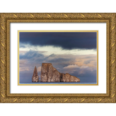 Kicker Rock or Leon Dormido-San Cristobal Island-Galapagos-Ecuador Gold Ornate Wood Framed Art Print with Double Matting by Jones, Adam