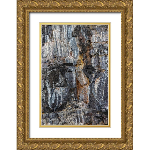 Pattern in rock cliffs of Genovesa Island-Galapagos Islands-Ecuador Gold Ornate Wood Framed Art Print with Double Matting by Jones, Adam