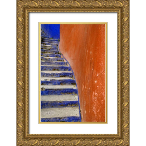 Mexico, Guanajuato, Colorful stairs Gold Ornate Wood Framed Art Print with Double Matting by Rotenberg, Nancy