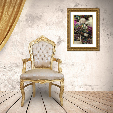 Mexico, Dried Flowers at Outdoor Market Gold Ornate Wood Framed Art Print with Double Matting by Rotenberg, Nancy