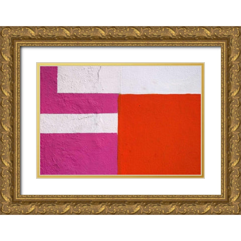 Mexico, Puerto Vallarta Colorful wall pattern Gold Ornate Wood Framed Art Print with Double Matting by Ross, Nancy ,  Steve