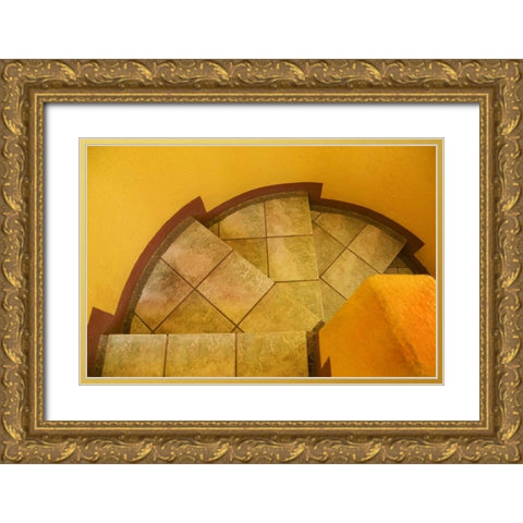 Mexico Abstract pattern on stairs Gold Ornate Wood Framed Art Print with Double Matting by Rotenberg, Nancy