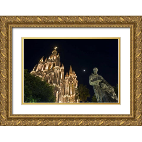 Mexico La Parroquia, Church San Miguel Archangel Gold Ornate Wood Framed Art Print with Double Matting by Young, Bill