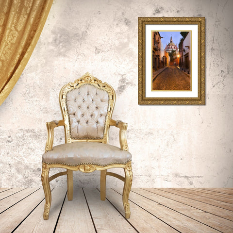 Mexico Early morning street scene Gold Ornate Wood Framed Art Print with Double Matting by Rotenberg, Nancy
