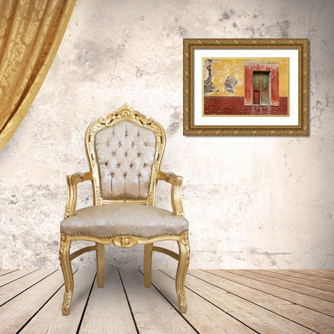 Mexico Window in colorful wall Gold Ornate Wood Framed Art Print with Double Matting by Paulson, Don