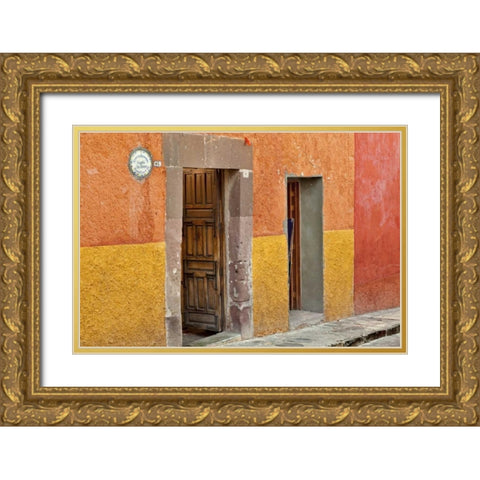 Mexico, San Miguel de Allende Open doorway Gold Ornate Wood Framed Art Print with Double Matting by Paulson, Don
