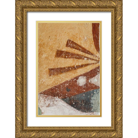 Mexico Detail of abstract pattern on wall Gold Ornate Wood Framed Art Print with Double Matting by Paulson, Don