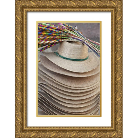 Mexico Hats for sale in the Jardin Gold Ornate Wood Framed Art Print with Double Matting by Paulson, Don