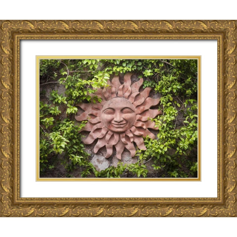 Mexico Decoration on garden wall Gold Ornate Wood Framed Art Print with Double Matting by Paulson, Don