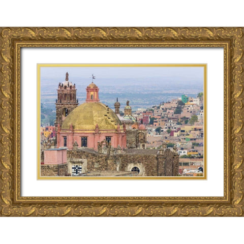 Mexico Overview of church dome and city Gold Ornate Wood Framed Art Print with Double Matting by Paulson, Don