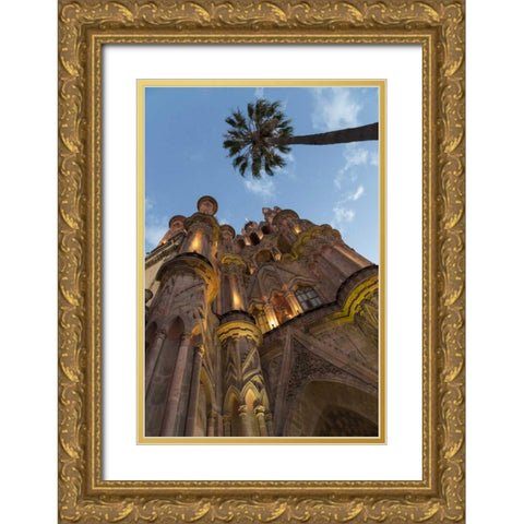 Mexico Parroquia de San Miguel Arcangel church Gold Ornate Wood Framed Art Print with Double Matting by Paulson, Don