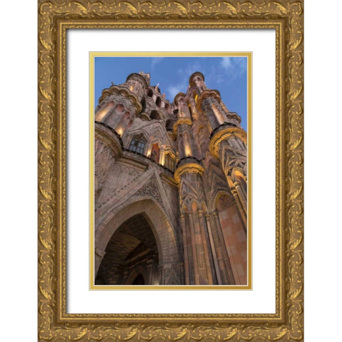 Mexico Parroquia de San Miguel Arcangel church Gold Ornate Wood Framed Art Print with Double Matting by Paulson, Don
