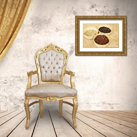 Mexico, Sierra Madre Baskets of coffee beans Gold Ornate Wood Framed Art Print with Double Matting by Ross, Steve