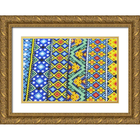 Mexico, Jalisco Beaded bracelets for sale Gold Ornate Wood Framed Art Print with Double Matting by Ross, Steve