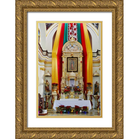 Mexico, Jalisco Our Lady of Guadalupe church Gold Ornate Wood Framed Art Print with Double Matting by Ross, Steve