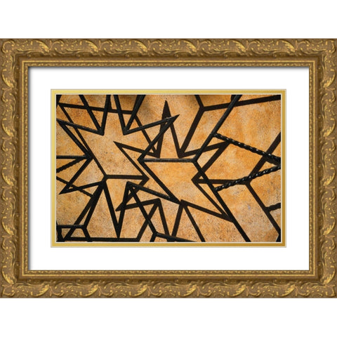 Iron Grillwork and Shadows - Puerto Vallarta - Mexico Gold Ornate Wood Framed Art Print with Double Matting by Merrill Images