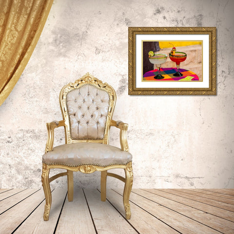 Local drinks on table Tlaquepaque-near Guadalajara-Jalisco-Mexico Gold Ornate Wood Framed Art Print with Double Matting by DeFreitas, Michael