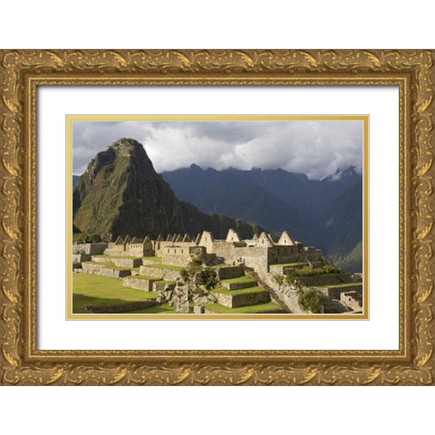 Peru, Close-up of Machu Picchu Gold Ornate Wood Framed Art Print with Double Matting by Kirkland, Dennis