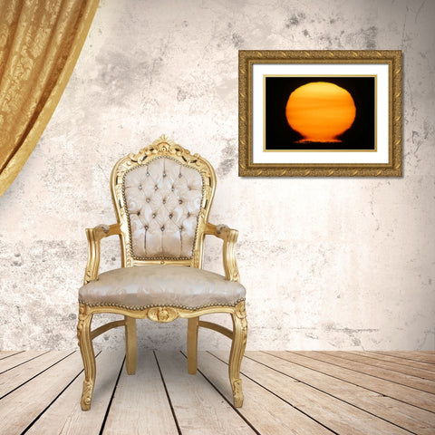 AK, Homer Sun at sunset distorted Gold Ornate Wood Framed Art Print with Double Matting by Morris, Arthur