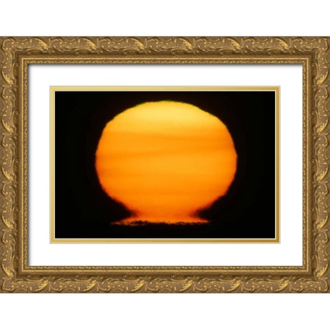 AK, Homer Sun at sunset distorted Gold Ornate Wood Framed Art Print with Double Matting by Morris, Arthur