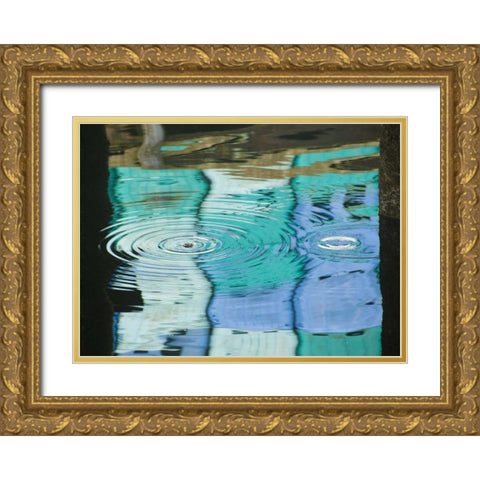 AK, Petersburg Reflections of harbor buildings Gold Ornate Wood Framed Art Print with Double Matting by Rotenberg, Nancy