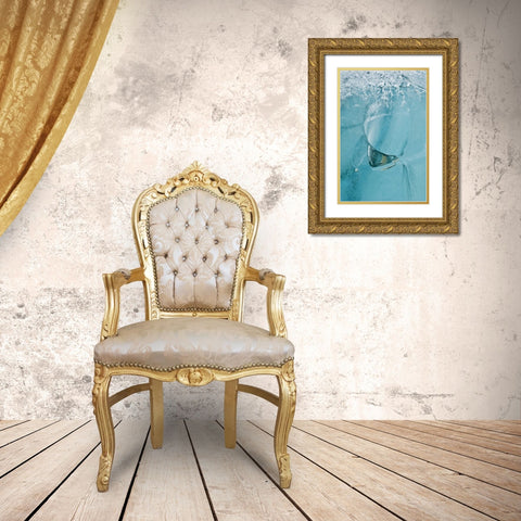 AK, Inside Passage Pattern in ice on glacier Gold Ornate Wood Framed Art Print with Double Matting by Rotenberg, Nancy