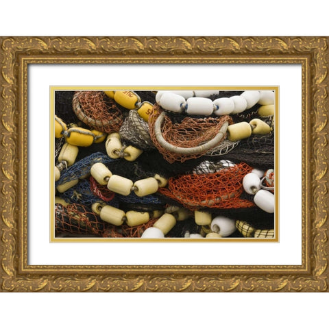 Alaska, Petersburg Fishing nets and floats Gold Ornate Wood Framed Art Print with Double Matting by Paulson, Don