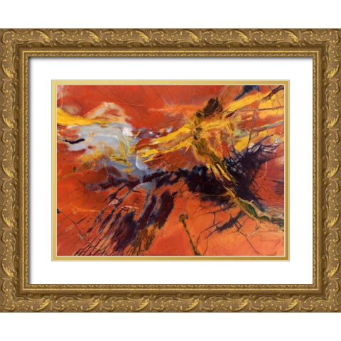 USA, Arizona Close-up of petrified wood Gold Ornate Wood Framed Art Print with Double Matting by Kirkland, Dennis