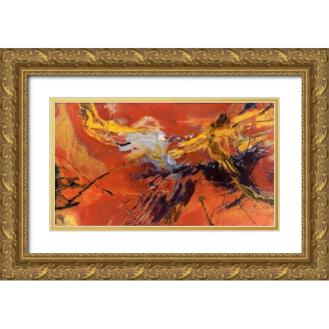 USA, Arizona Close-up of petrified wood Gold Ornate Wood Framed Art Print with Double Matting by Kirkland, Dennis