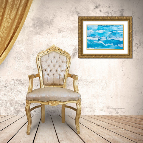 Alaska, Glacier Bay NP Close-up of blue ice Gold Ornate Wood Framed Art Print with Double Matting by Paulson, Don