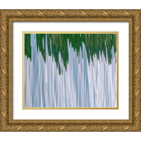 Alaska Abstract of water reflections in Gulf of Alaska  Gold Ornate Wood Framed Art Print with Double Matting by Jaynes Gallery