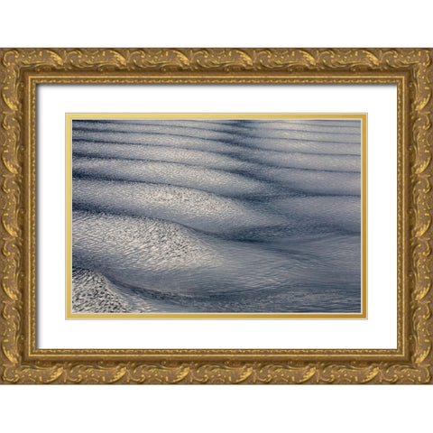 Alaska-Chatham Strait Boat wake in rippled water  Gold Ornate Wood Framed Art Print with Double Matting by Jaynes Gallery