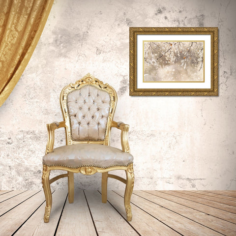 Alaska Close-up of frost falling from branches in winter Gold Ornate Wood Framed Art Print with Double Matting by Jaynes Gallery