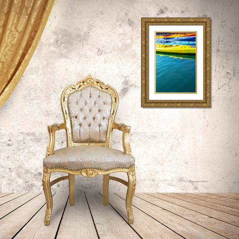 USA- Alaska- Homer. Colorful kayaks. Gold Ornate Wood Framed Art Print with Double Matting by Muir, Janet