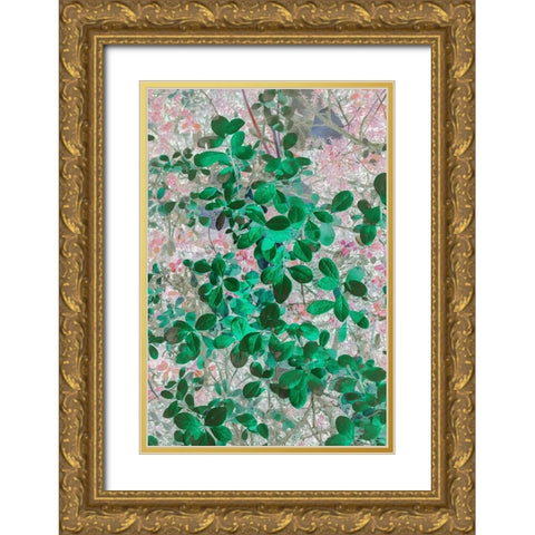 Alaska- Denali National Park. Artistic rendering of leaves. Gold Ornate Wood Framed Art Print with Double Matting by Muir, Janet