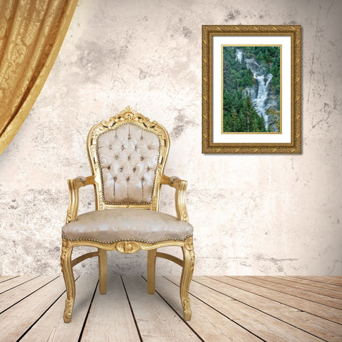 Thunder Falls-LeConte Bay-Petersburg-Alaska-USA Gold Ornate Wood Framed Art Print with Double Matting by Engelbrecht, Jim