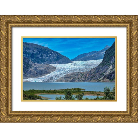 Mendenhall Glacier and lake-Juneau-Alaska-USA Gold Ornate Wood Framed Art Print with Double Matting by Engelbrecht, Jim