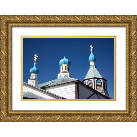 Russian Church-Holy Assumption or the Virgin Mary-Kenai Peninsula-Alaska Gold Ornate Wood Framed Art Print with Double Matting by Sienda, Jolly