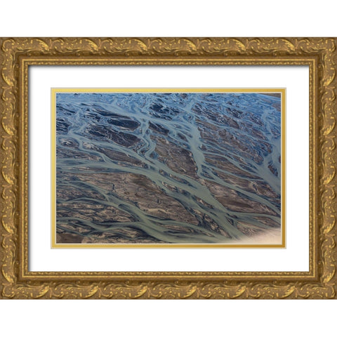 Alaska-mudflat Gold Ornate Wood Framed Art Print with Double Matting by Sienda, Jolly