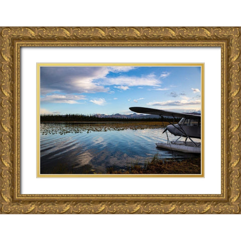 Alaska Floatplane Gold Ornate Wood Framed Art Print with Double Matting by Sienda, Jolly