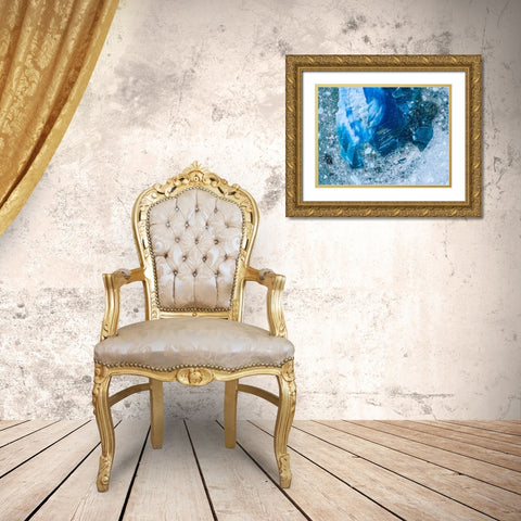 Alaska shattered icebergs floating near calving face of LeConte Glacier east of Petersburg Gold Ornate Wood Framed Art Print with Double Matting by Souders, Paul
