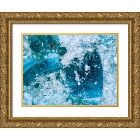 Alaska shattered icebergs floating near calving face of LeConte Glacier east of Petersburg Gold Ornate Wood Framed Art Print with Double Matting by Souders, Paul