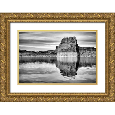 Arizona-Page-Lone Rock at Lake Powell Gold Ornate Wood Framed Art Print with Double Matting by Collins, Ann