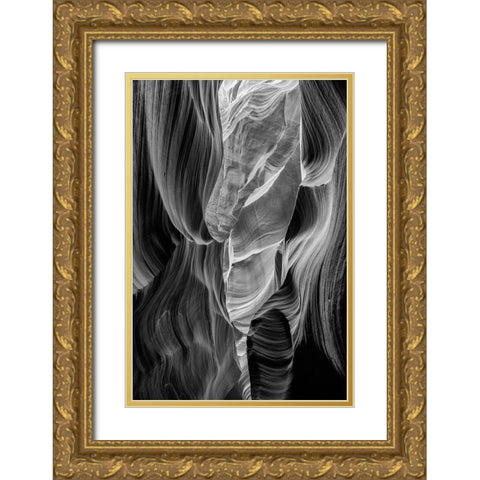 Arizona-Page-Antelope Canyon Navajo Tribal Park-Lower Antelope Canyon Gold Ornate Wood Framed Art Print with Double Matting by Collins, Ann