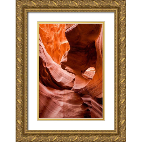 Arizona-Page-Antelope Canyon Navajo Tribal Park-Lower Antelope Canyon Gold Ornate Wood Framed Art Print with Double Matting by Collins, Ann